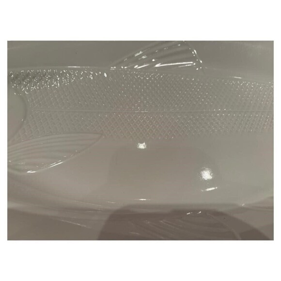 Large Fish Platter, Pesce Crema Oval Pottery, Nautical Neutrals Made in Japan - Picture 4 of 7